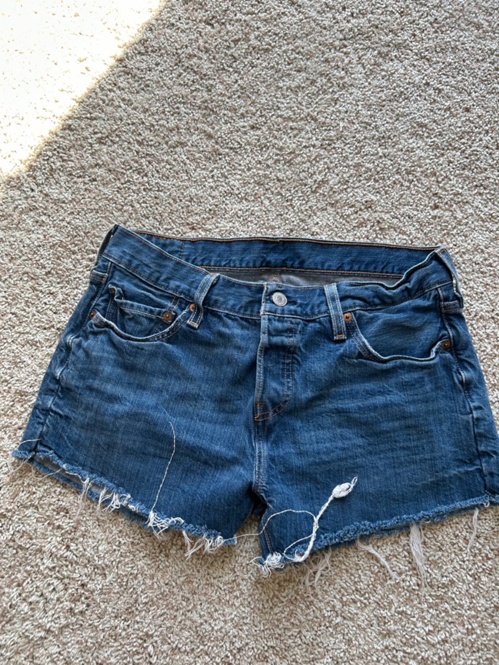 Levi's Dark Blue Denim Cutoff Shorts